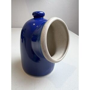 COBALT BLUE Ceramic Salt Pig Cellar Hand Glazed -‎ 4.5" Tall #1